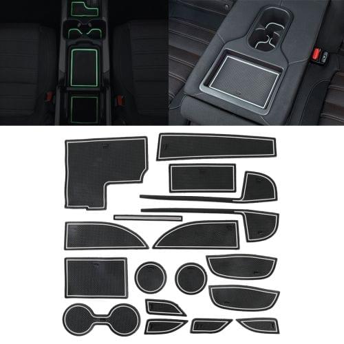 Car Water Cup Gate Slot Mats Plastic White Luminous Anti-Slip Interior Door Pad for Mazda CX-5 2017-2018