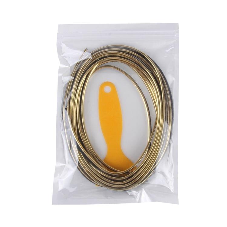 5m Flexible Trim For DIY Automobile Car Interior Exterior Moulding Trim Decorative Line Strip with Film Scraper(Gold)