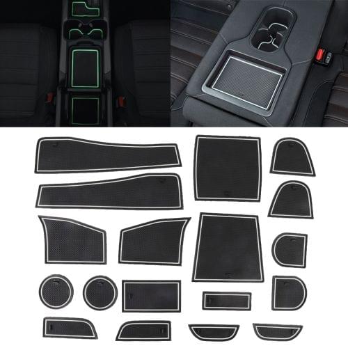 Car Water Cup Gate Slot Mats Plastic White Luminous Anti-Slip Interior Door Pad for Subaru Forester 2013-2018