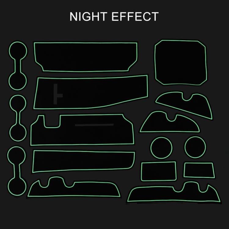 Car Water Cup Gate Slot Mats Plastic White Luminous Anti-Slip Interior Door Pad for Toyota Highlander 2015-2018