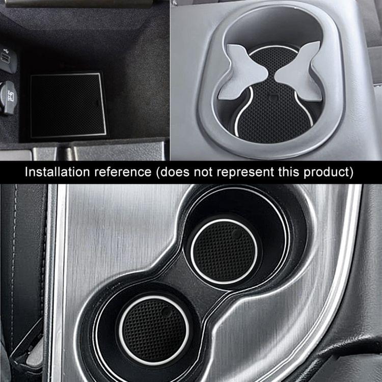 Car Water Cup Gate Slot Mats Plastic White Luminous Anti-Slip Interior Door Pad for Toyota Highlander 2015-2018
