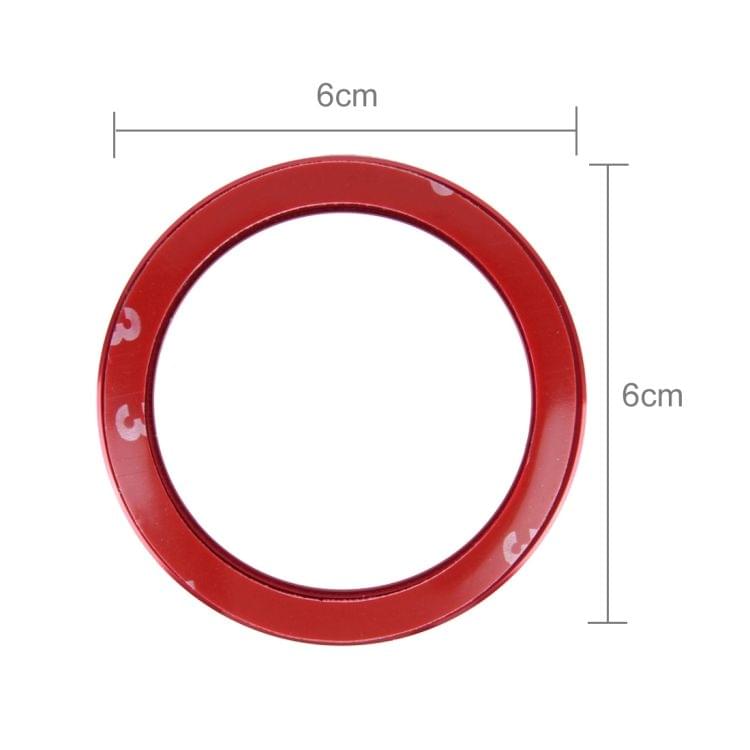 Aluminium Alloy Steering Wheel Decoration Ring Cover Sticker for BMW(Red)