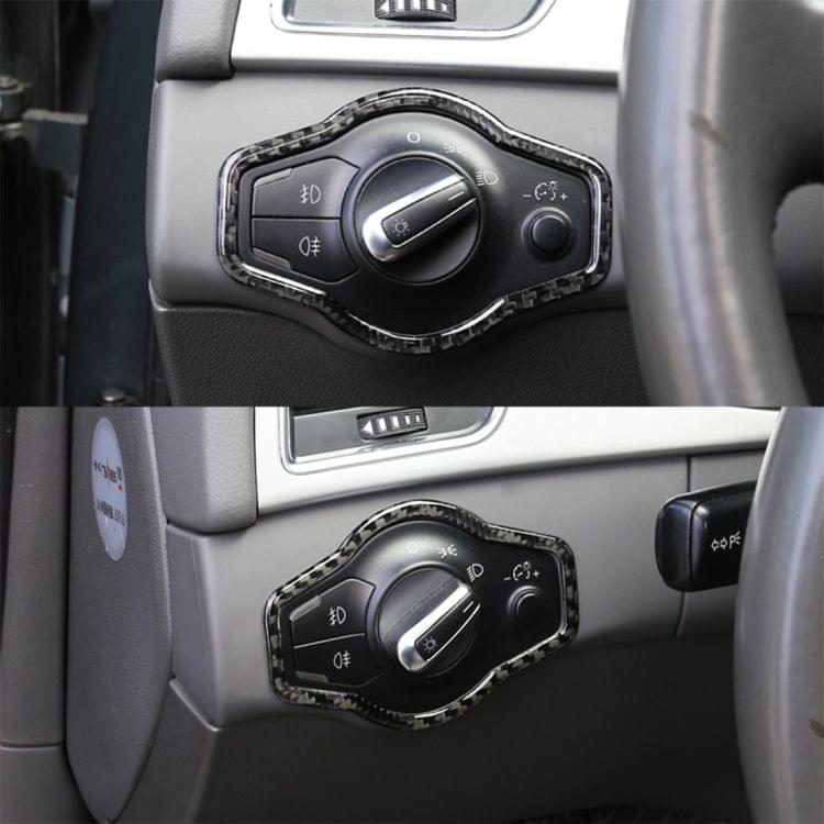 Car Carbon Fiber Headlight Switch Button Decorative Sticker for Audi A4L / A5 / Q5