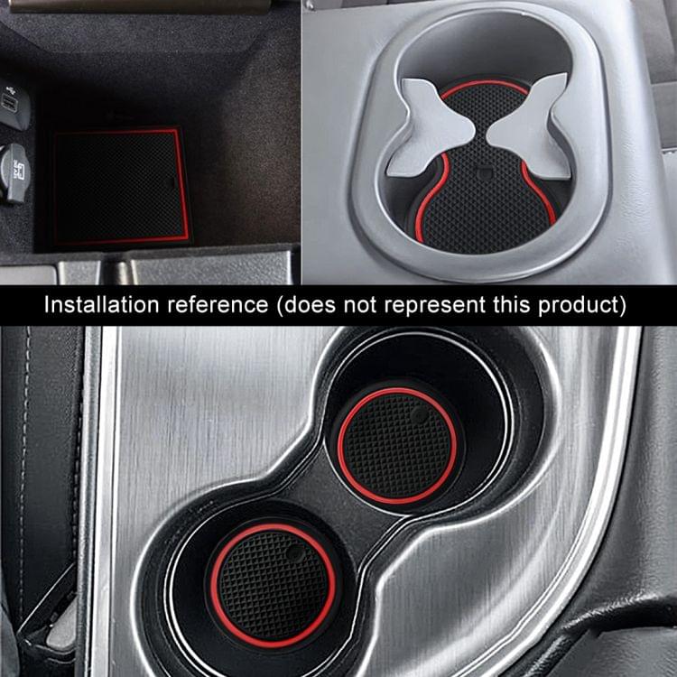 Car Water Cup Gate Slot Mats Plastic Red Anti-Slip Interior Door Pad for Toyota Highlander 2015-2018