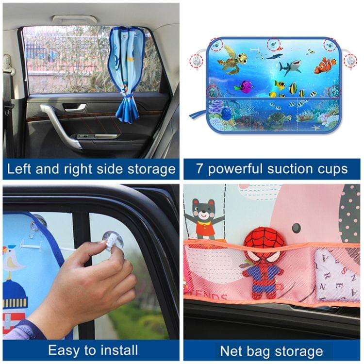Underwater World Pattern Car Large Rear Window Sunscreen Insulation Window Sunshade Cover with String Bag, Size: 70*50cm