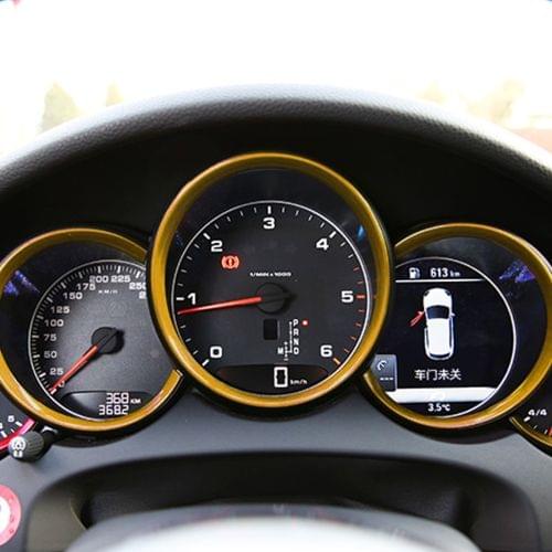 Aluminium Alloy Steering Wheel Decoration Ring Cover Sticker for BMW(Gold)