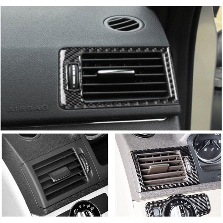 2 PCS Car Dashboard  Right and Left Air Outlet Frame Carbon Fiber Decorative Sticker for Mercedes-Benz W204