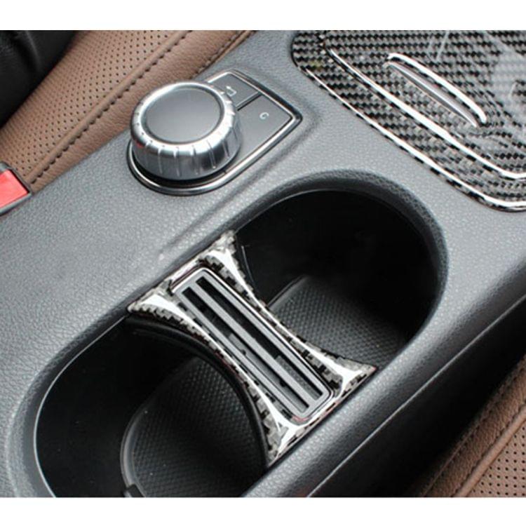 Car Carbon Fiber Water Cup Holder Decorative Sticker for Mercedes-Benz GLA