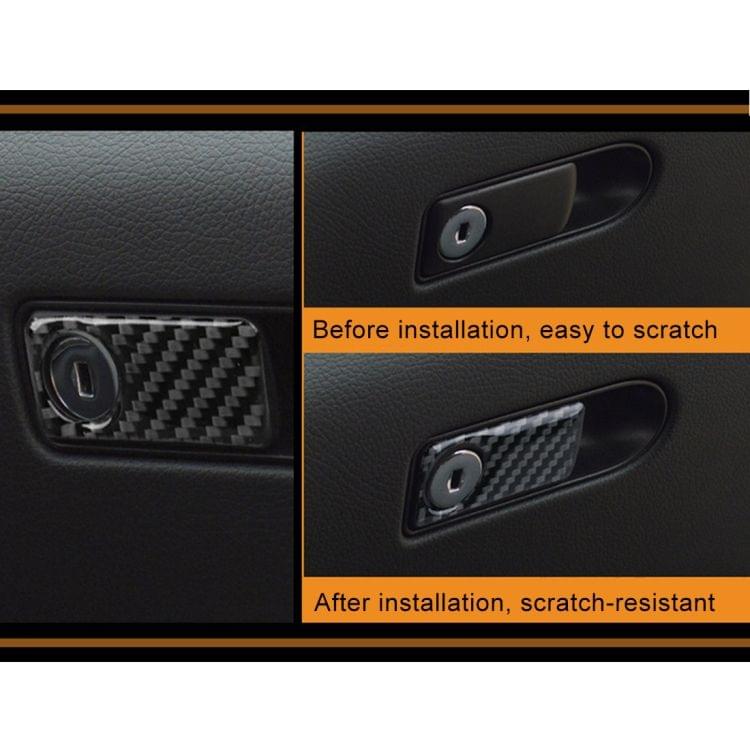 Car Carbon Fiber + German Flag Pattern Front Passenger Seat Storage Box Decorative Sticker for Mercedes-Benz C-Class