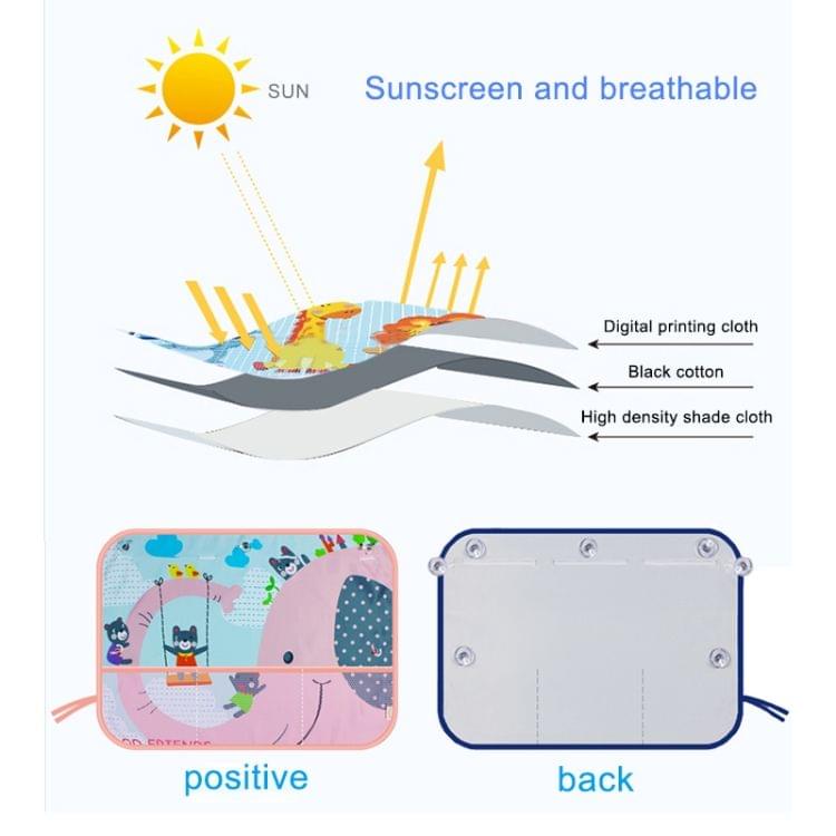 Husky Pattern  Car Large Rear Window Sunscreen Insulation Window Sunshade Cover with String Bag, Size: 70*50cm