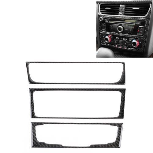 3 PCS Car Carbon Fiber Central Control Panel Decorative Sticker for Audi A4L / A5 / Q5