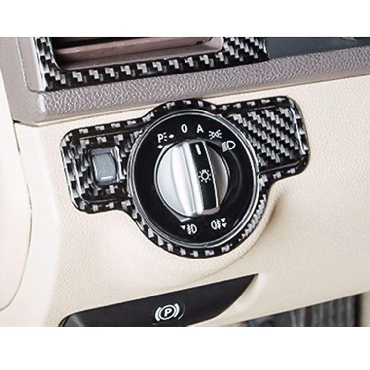 3 PCS Car Headlight Switch Panel Carbon Fiber Decorative Sticker for Mercedes-Benz W204