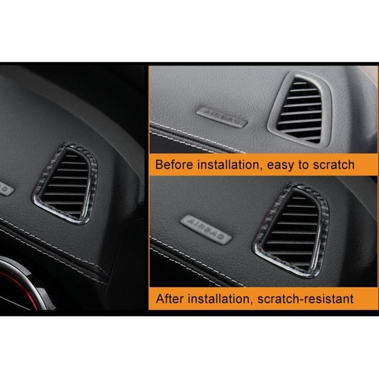 2 PCS Car Carbon Fiber Instrument Console Air Vents Decorative Sticker for Mercedes-Benz C-Class