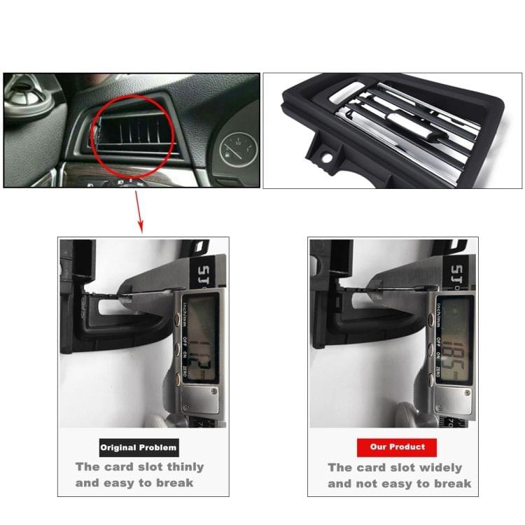 Car Plating Left Console Grill Dash AC Air Vent 642291668835 for BMW 5 Series, with Installation Tools