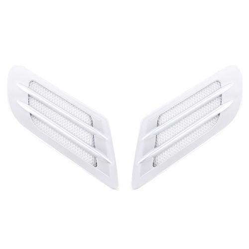 2PCS Euro Style Metal Decorative Air Flow Intake Turbo Bonnet Hood Side Vent Grille Cover With Self-adhesive Sticker(Silver)