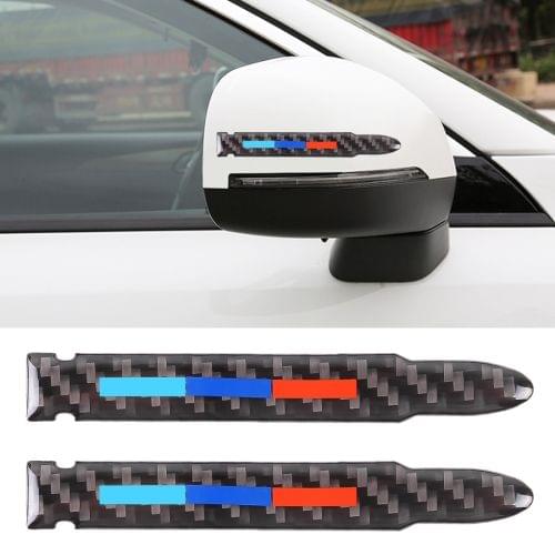 2 PCS Car-Styling Baby Blue + Dark Blue + Red Rearview Mirror Decorative Strip