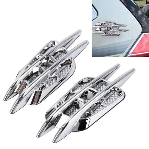 2 PCS Car Plastic Decorative Sticker, Size: 12.5 x 4.5cm(Silver)