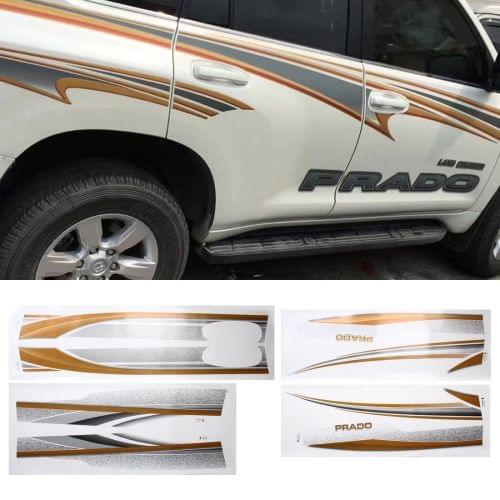 4 PCS SUV Body Decorative Strip Brand Car Streamline Shining Sticker for 2014 Version Prado