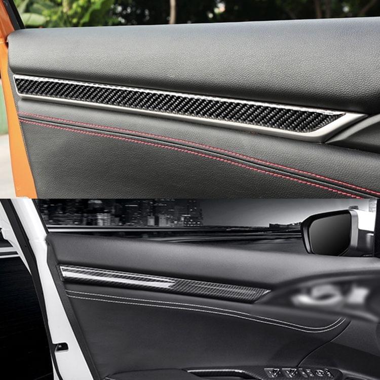Carbon Fiber 3D Interior Door Trim Decals DIY Decorative Sticker for Honda Civic 10th Gen