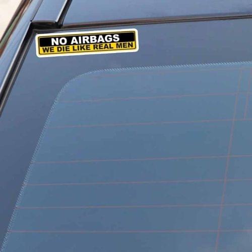 10 PCS YJZT 2X Car Sticker Warning NO AIRBAGS WE DIE LIKE REAL MEN PVC Decal, Size: 15cm x 3cm