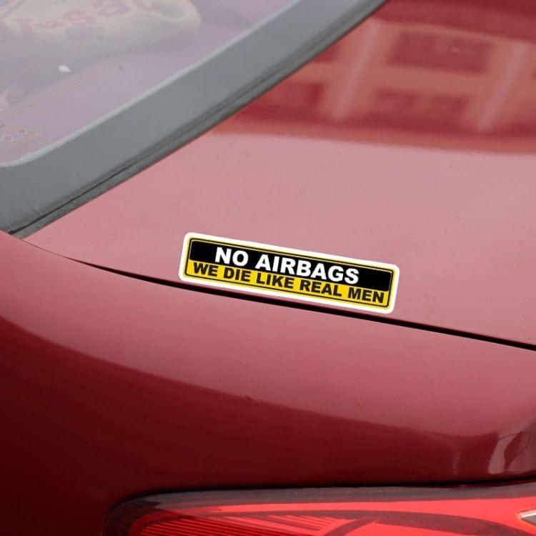 10 PCS YJZT 2X Car Sticker Warning NO AIRBAGS WE DIE LIKE REAL MEN PVC Decal, Size: 15cm x 3cm