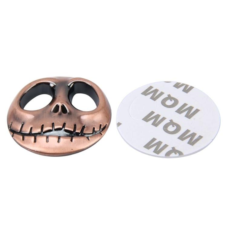 Skull Bone Shape Auto Sticker 3D Metal Fashion Car Stickers(Champagne Gold)