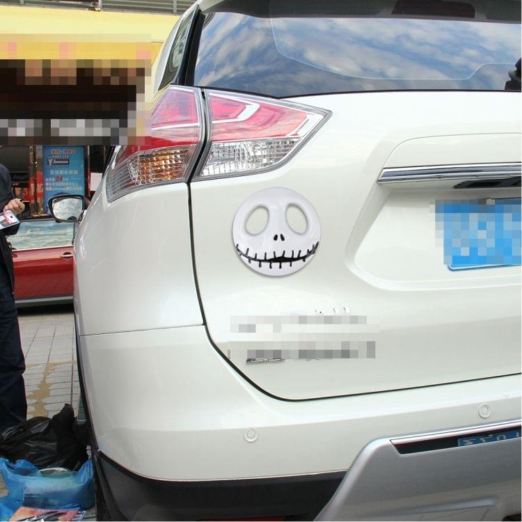 Skull Bone Shape Auto Sticker 3D Metal Fashion Car Stickers(White)