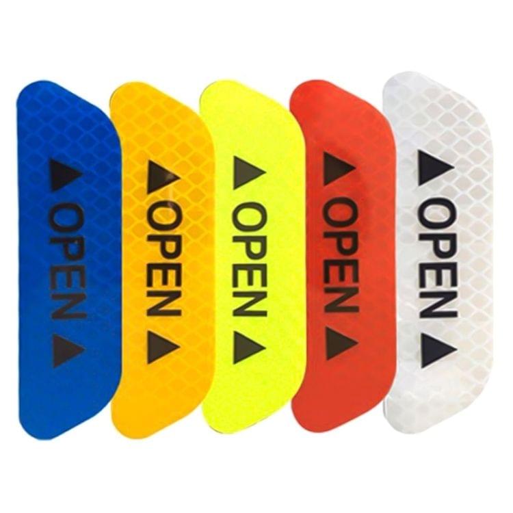 10 PCS OPEN Reflective Tape Warning Mark Bicycle Accessories Car Door Stickers(Yellow)