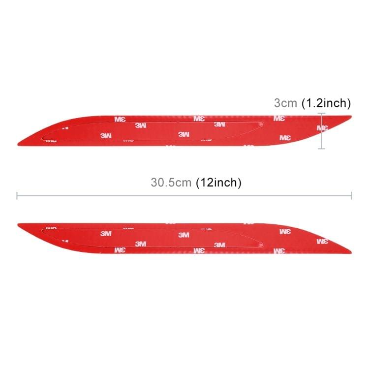 2 PCS Carbon Fiber Car-Styling Rear Bumper Decorative Strip, External Reflection + Inner Carbon Fiber(Yellow)
