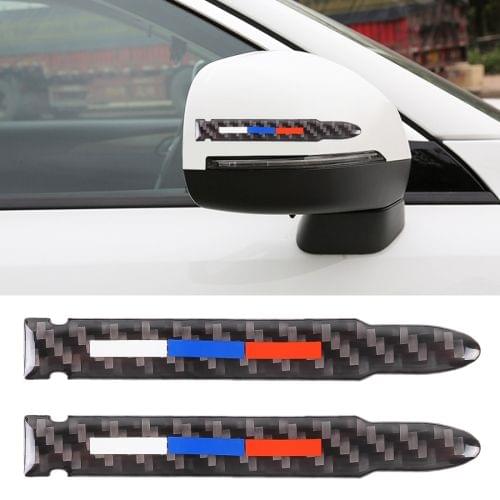 2 PCS Car-Styling White + Blue + Red Rearview Mirror Decorative Strip