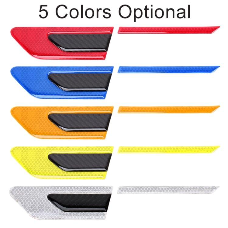 2 PCS Carbon Fiber Car-Styling Fender Reflective Bumper Decorative Strip, External Reflection + Inner Carbon Fiber(Yellow)