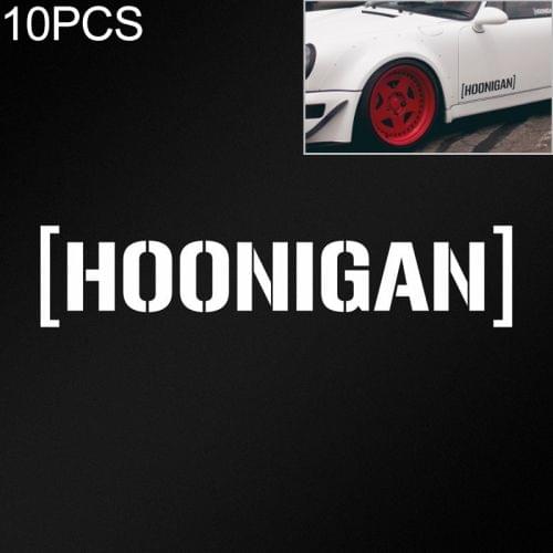 10 PCS HOONIGAN Car Sticker Vinyl Auto Window Decal(White)