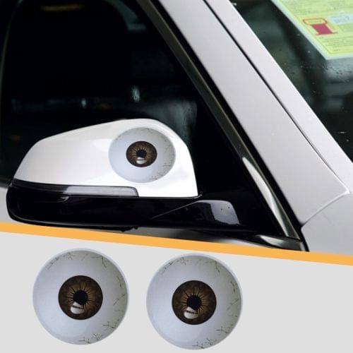 2 PCS Car Auto Creative 3D Eye Rear View Mirror Sticker(Black)