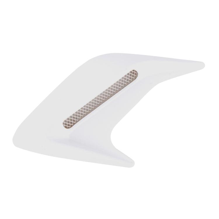 2PCS Plastic Decorative Air Flow Intake Turbo Bonnet Hood Side Vent Grille Cover With Self-adhesive Sticker(White)