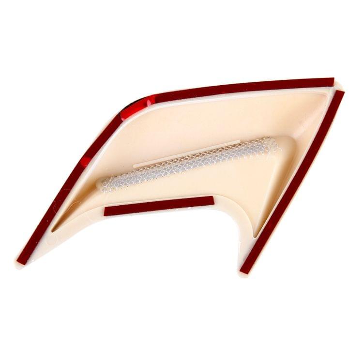 2PCS Plastic Decorative Air Flow Intake Turbo Bonnet Hood Side Vent Grille Cover With Self-adhesive Sticker(White)