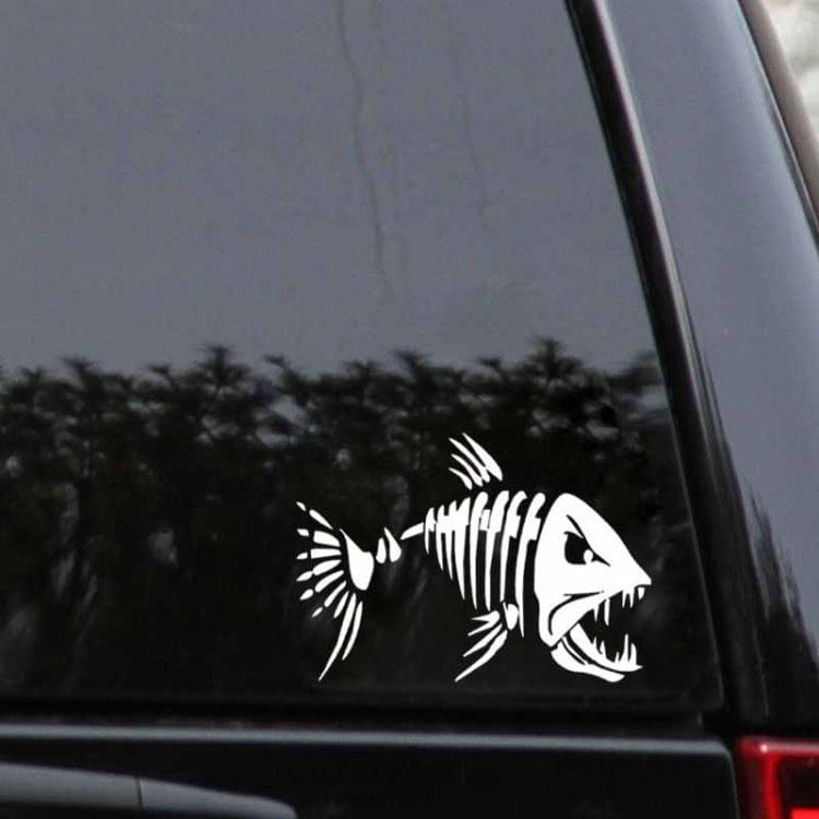 10 PCS YOJA Mad Fish Funny Decal Car Window Decoration Vinyl Stickers Motorcycle Accessories, Size: 11x7cm (Black)