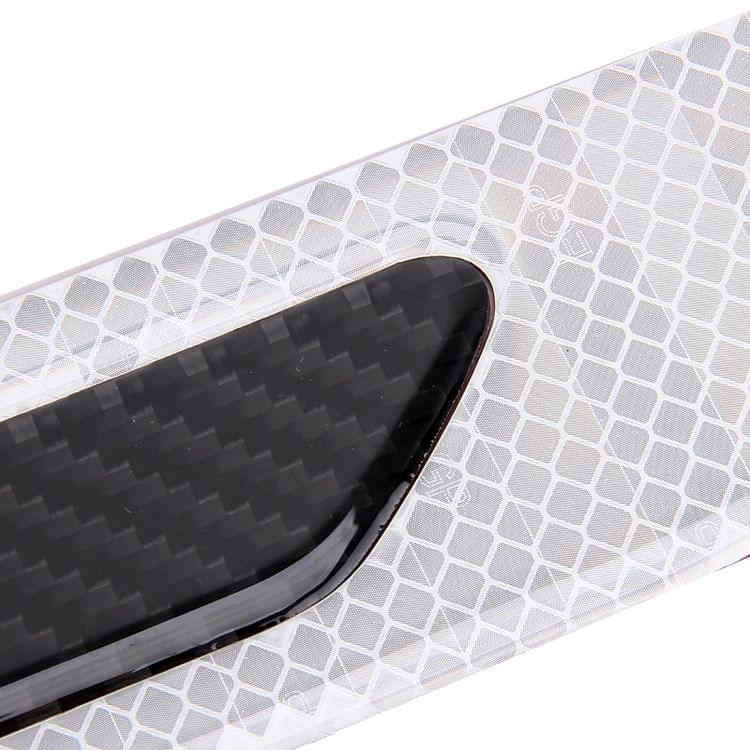 2 PCS Carbon Fiber Car-Styling Fender Reflective Bumper Decorative Strip, External Reflection + Inner Carbon Fiber(White)