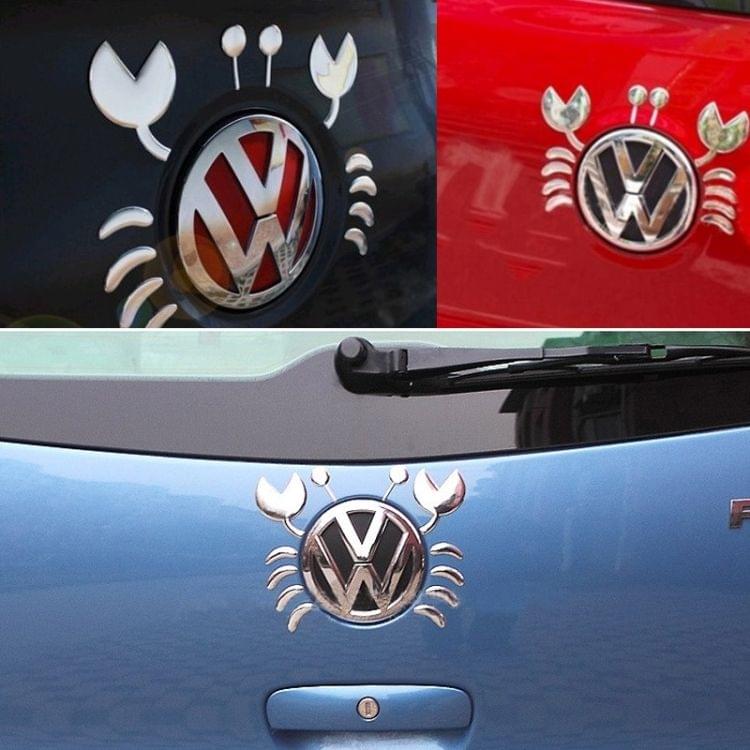 3D Crab Pattern Auto Emblem Logo Decoration Car Sticker, Size: 10cm x 8cm (approx.)(Silver)