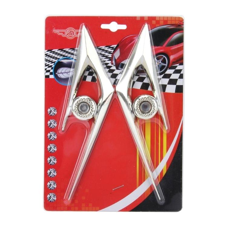 2 PCS Car Plastic Decorative Sticker, Size: 19.0 x 5.5cm(Silver)