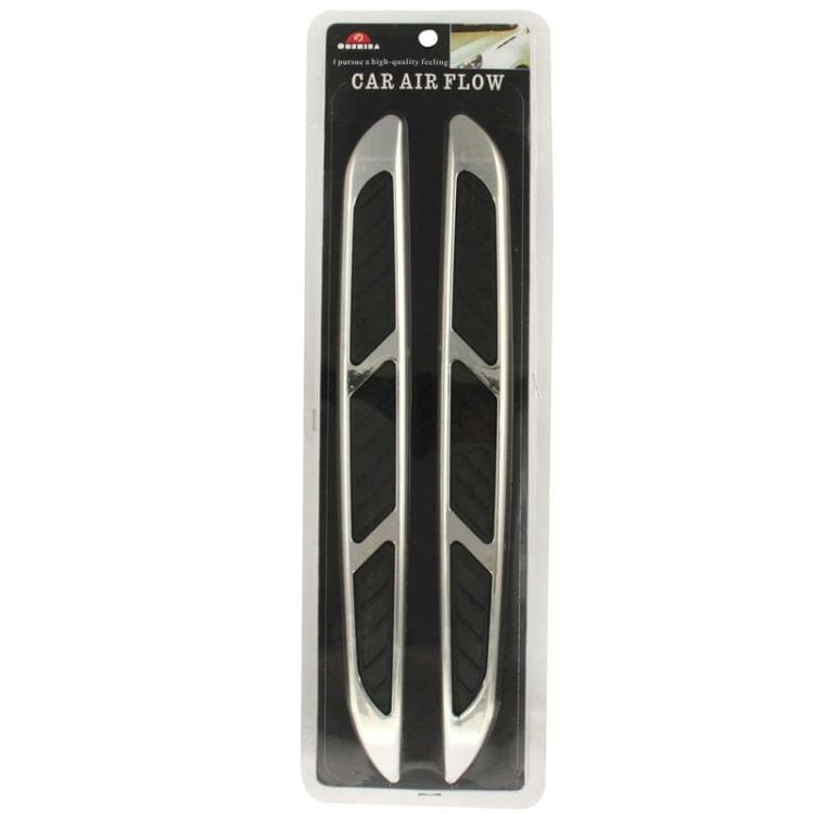 2 PCS Bonnet Air Flow Vent Fender Sticker for Car Decoration, Size: 36.5cm x 3.5cm x 1cm