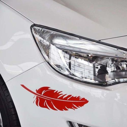 10 PCS Emblem Feather Car Stickers Waterproof Plastic Decal Sticker(Red)