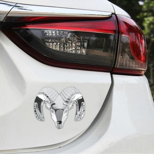 Bull Pattern Car Metal Body Decorative Sticker, Size : L (Silver)