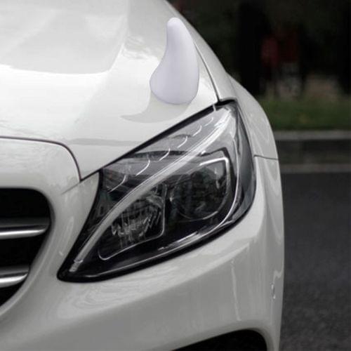 Car Rubber Exterior Decorative Horn(White)