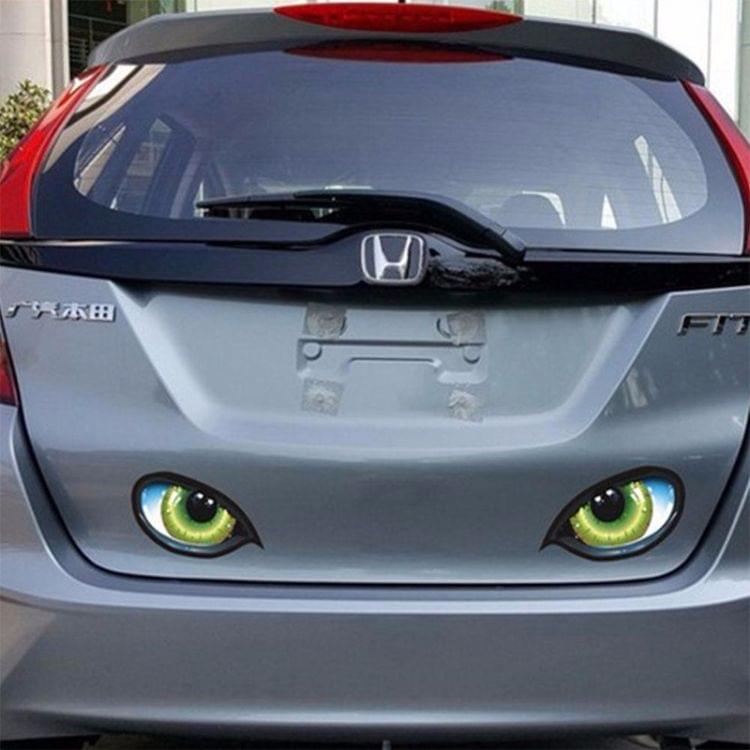 5 Pairs D 601 3D Stereo Reflective Cat Eyes Car Sticker Adhesive Creative Rearview Mirror Decal, Size: 12x7.5cm
