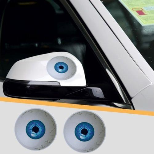 2 PCS Car Auto Creative 3D Eye Rear View Mirror Sticker(Blue)