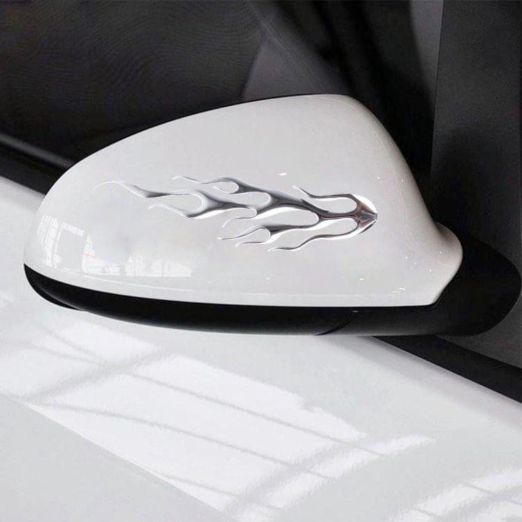 4 PCS Flame Pattern Car Stickers(Silver)