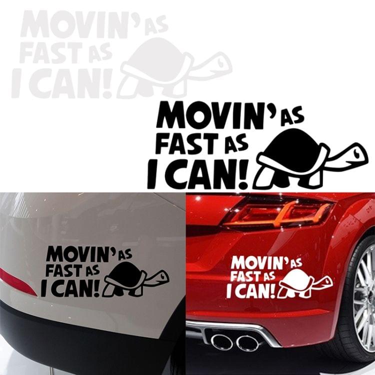 10 PCS Moving As Fast as I Can Pattern Reflective Decal Car Sticker, Size: 14.8x6cm(Silver)