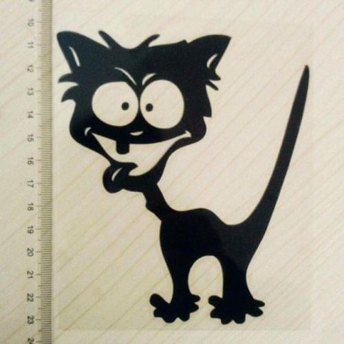 10 PCS Cat Pattern Car Styling Sticker Reflective Waterproof Vinyl Funny Car Sticker, Size: 13×11cm(Black)