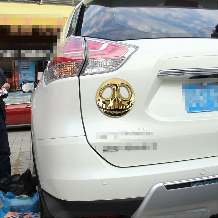 Skull Bone Shape Auto Sticker 3D Metal Fashion Car Stickers(Gold)