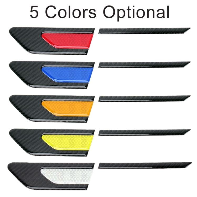 2 PCS Carbon Fiber Car-Styling Fender Reflective Bumper Decorative Strip, Inner Reflection + External Carbon Fiber(Light Yellow)